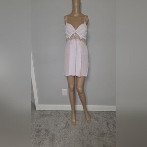 In Bloom Vintage RARE Pastel Pink Coquette Girl Chemise Slip Fairy Dress Sz M